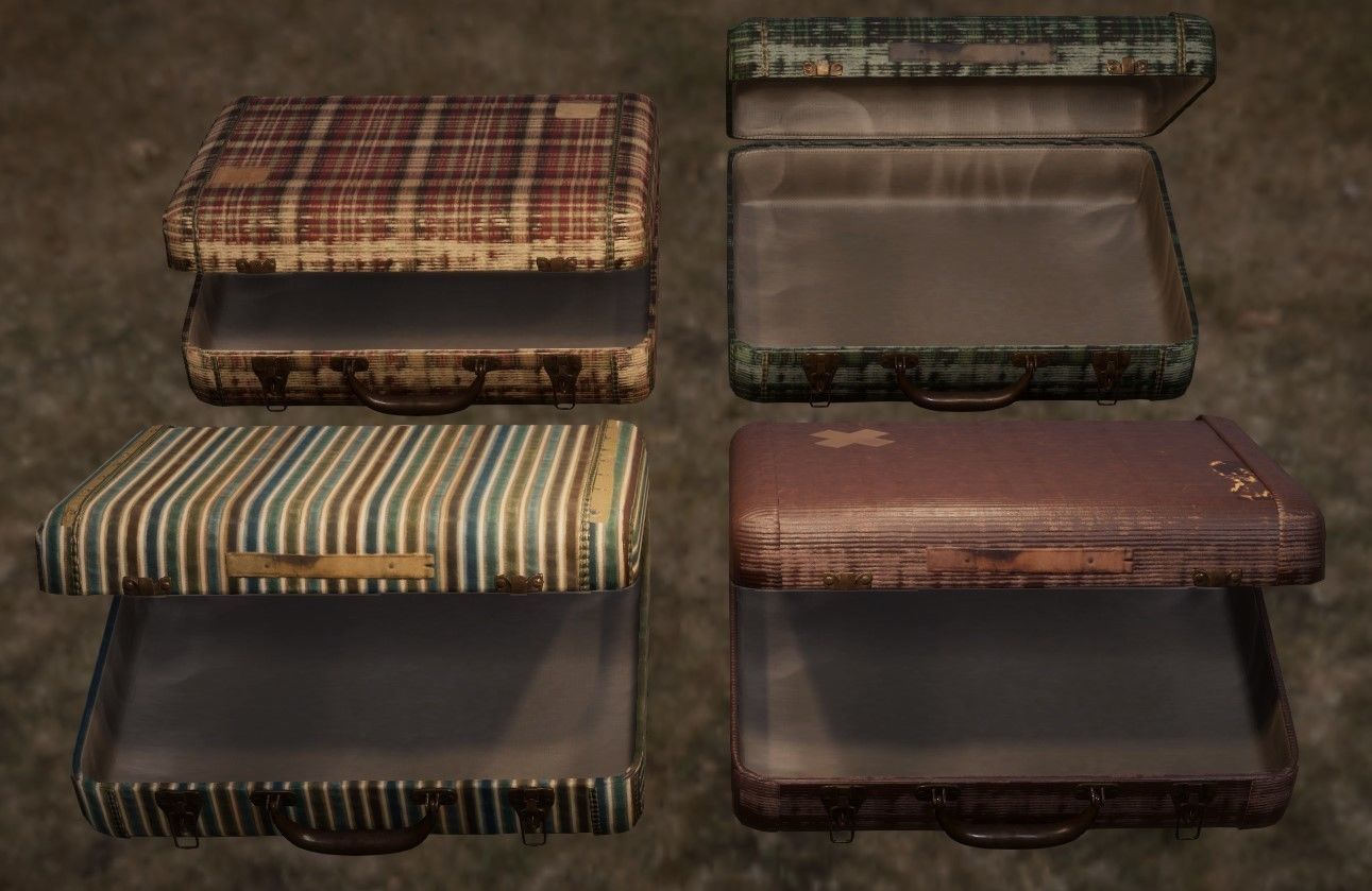 Openable Vintage Suitcase Pack - 4K PBR Low-poly 3D model_3