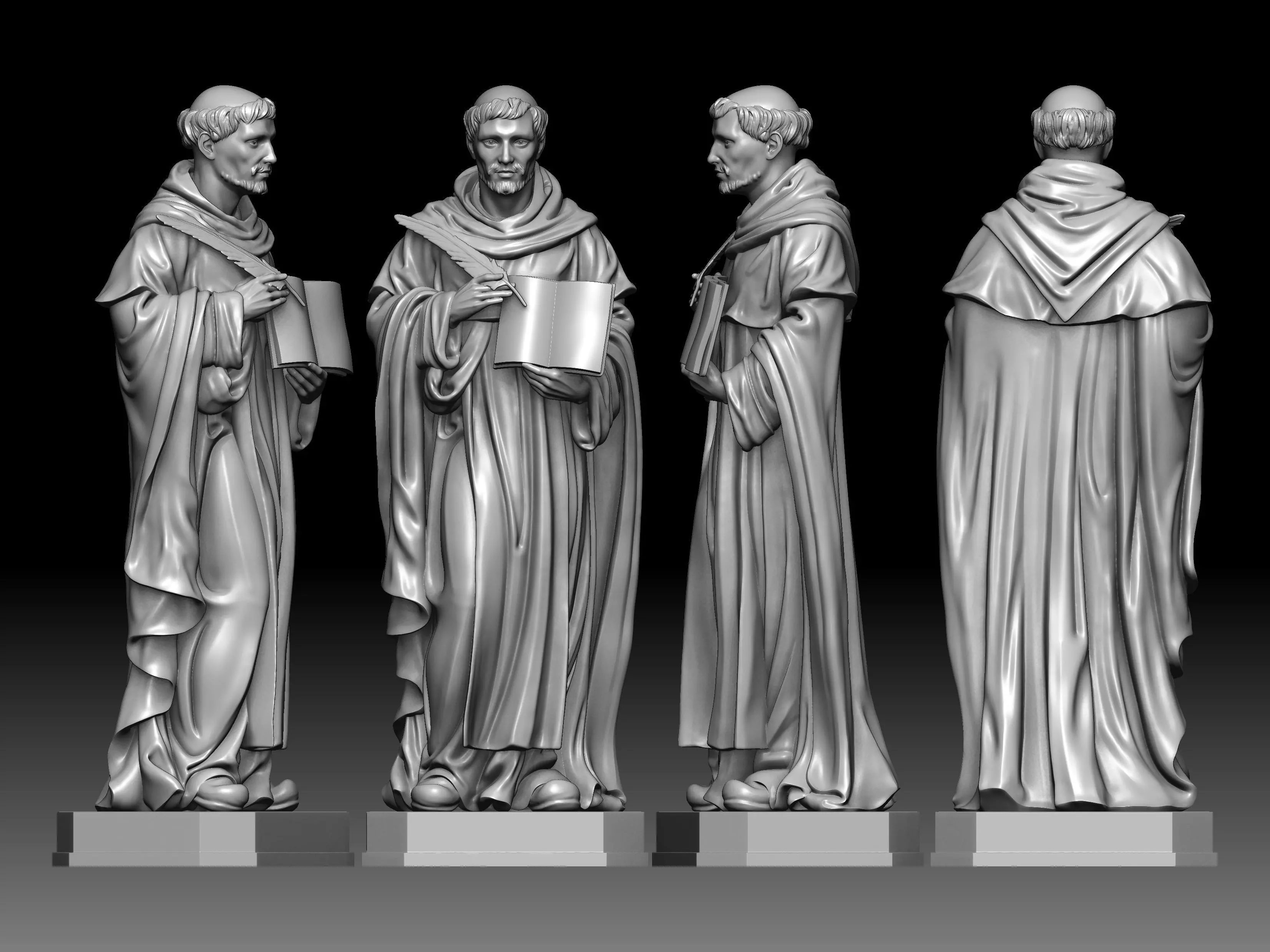 3D statue model of Saint Luke 3D print model_0