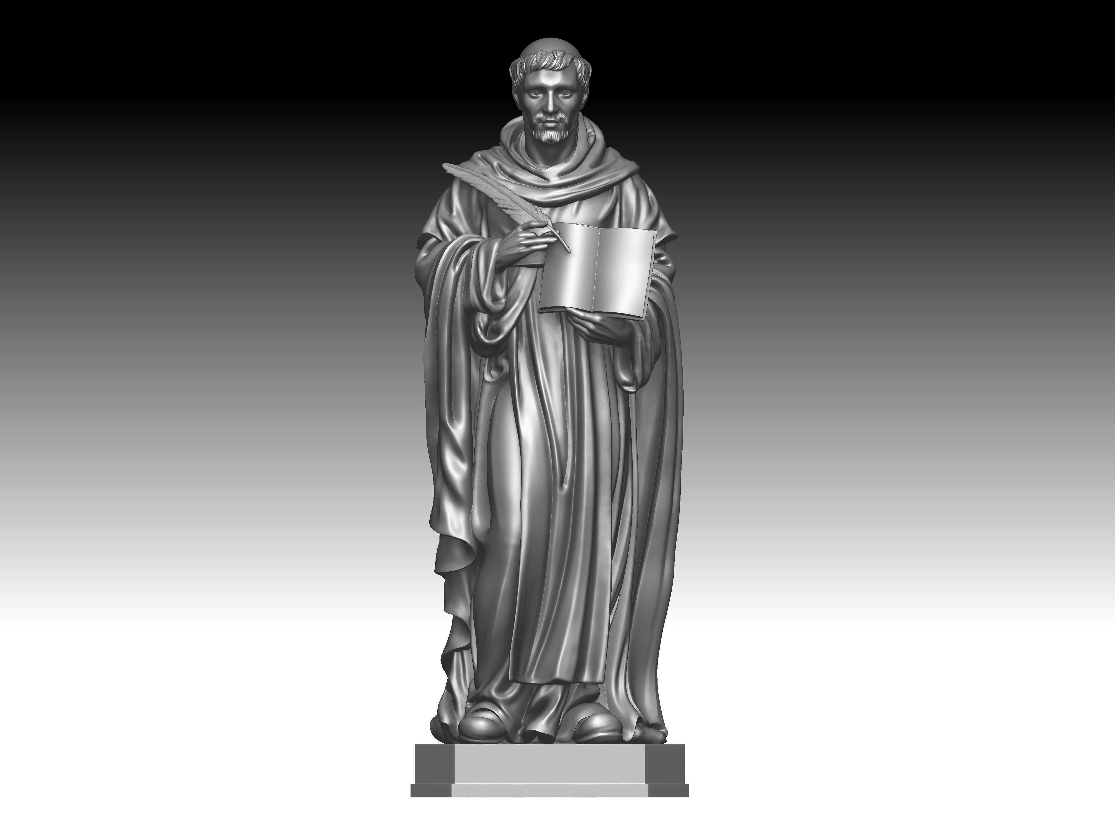 3D statue model of Saint Luke 3D print model_5