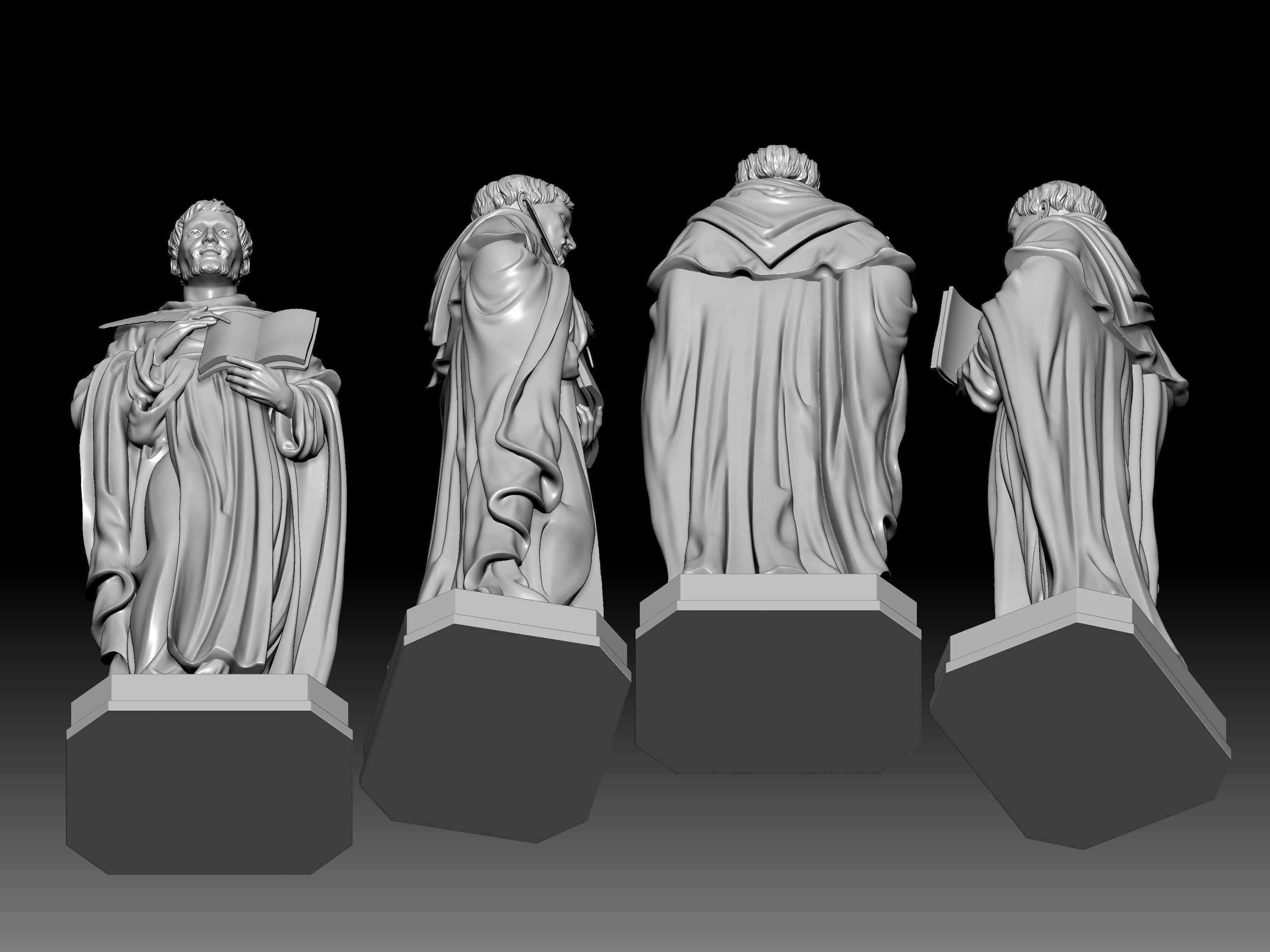 3D statue model of Saint Luke 3D print model_1