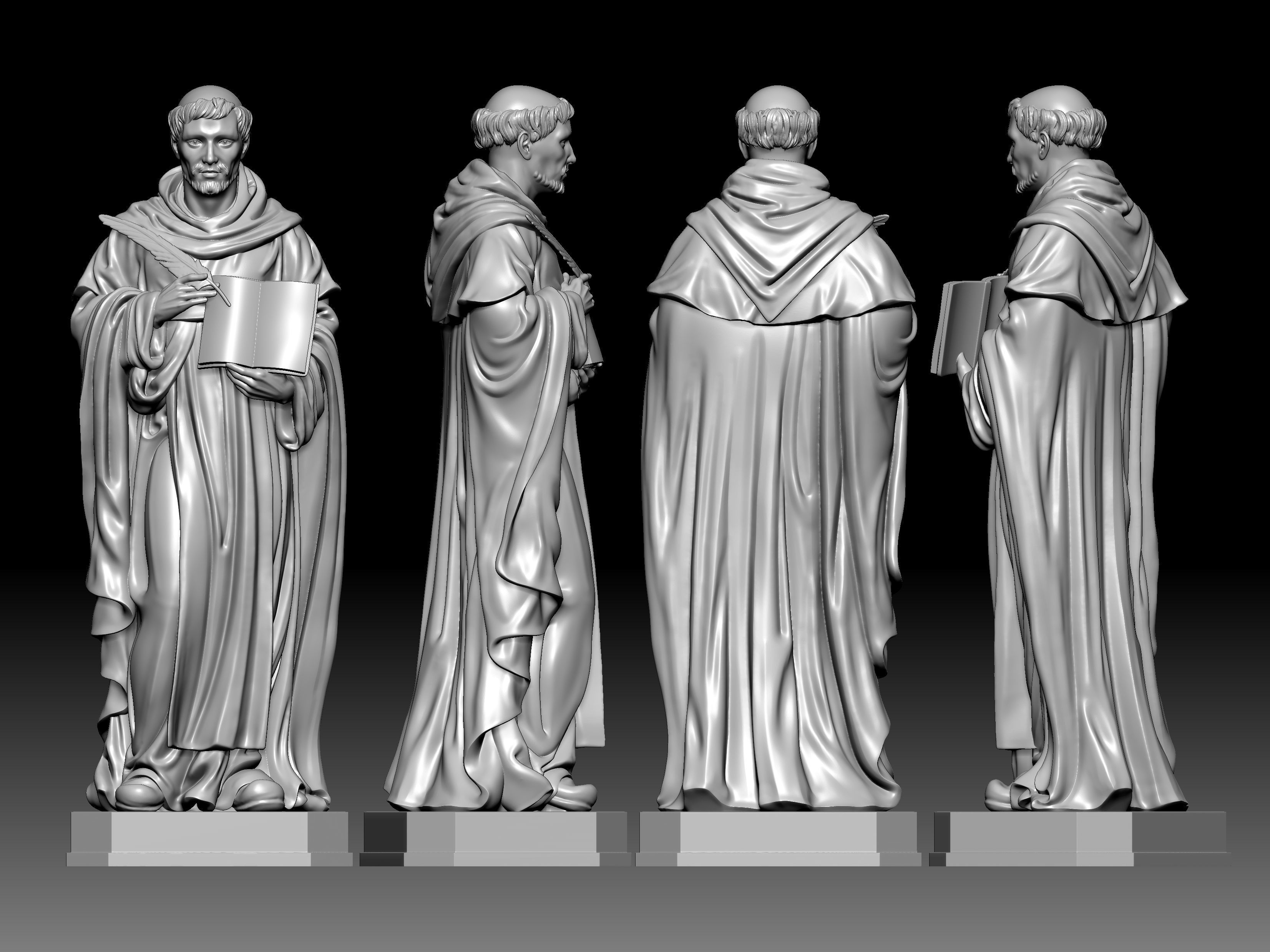 3D statue model of Saint Luke 3D print model_2