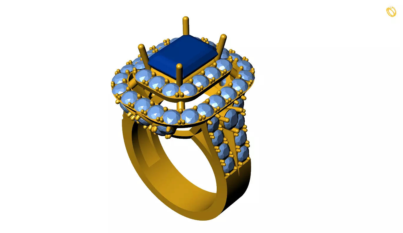 Emerald Ring 3D print model_0