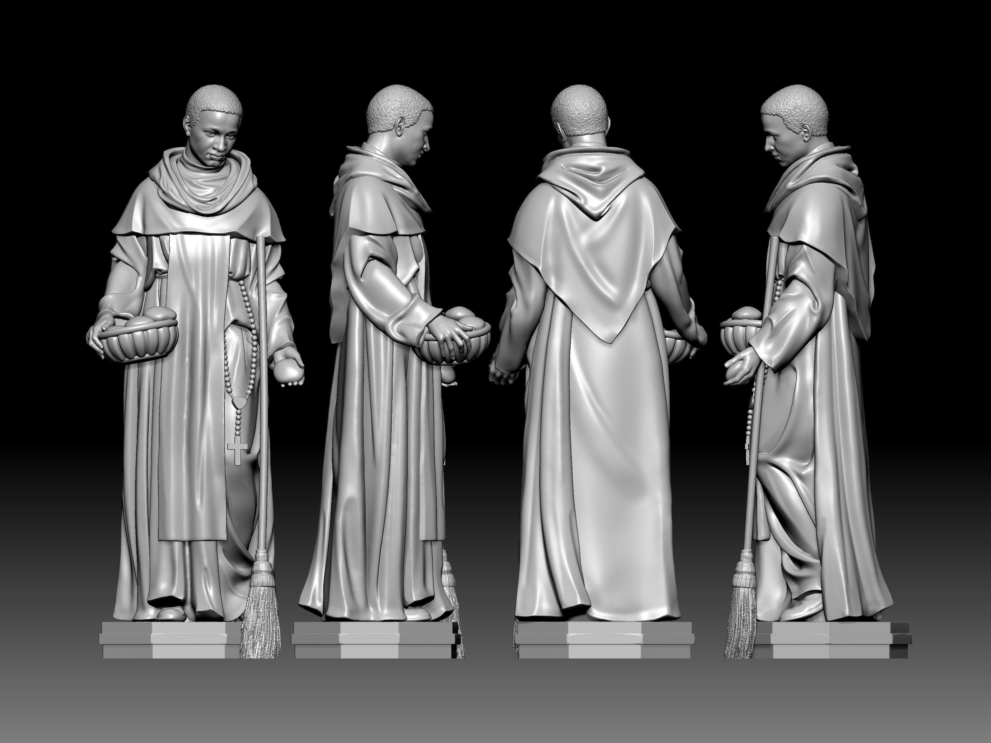 3D statue model of Saint Martin 3D print model_5