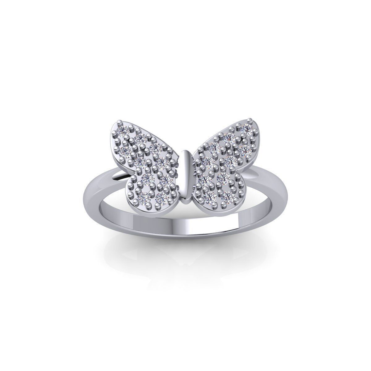 Butterfly Light Wight Ring 3d Model and Render  3D print model_2