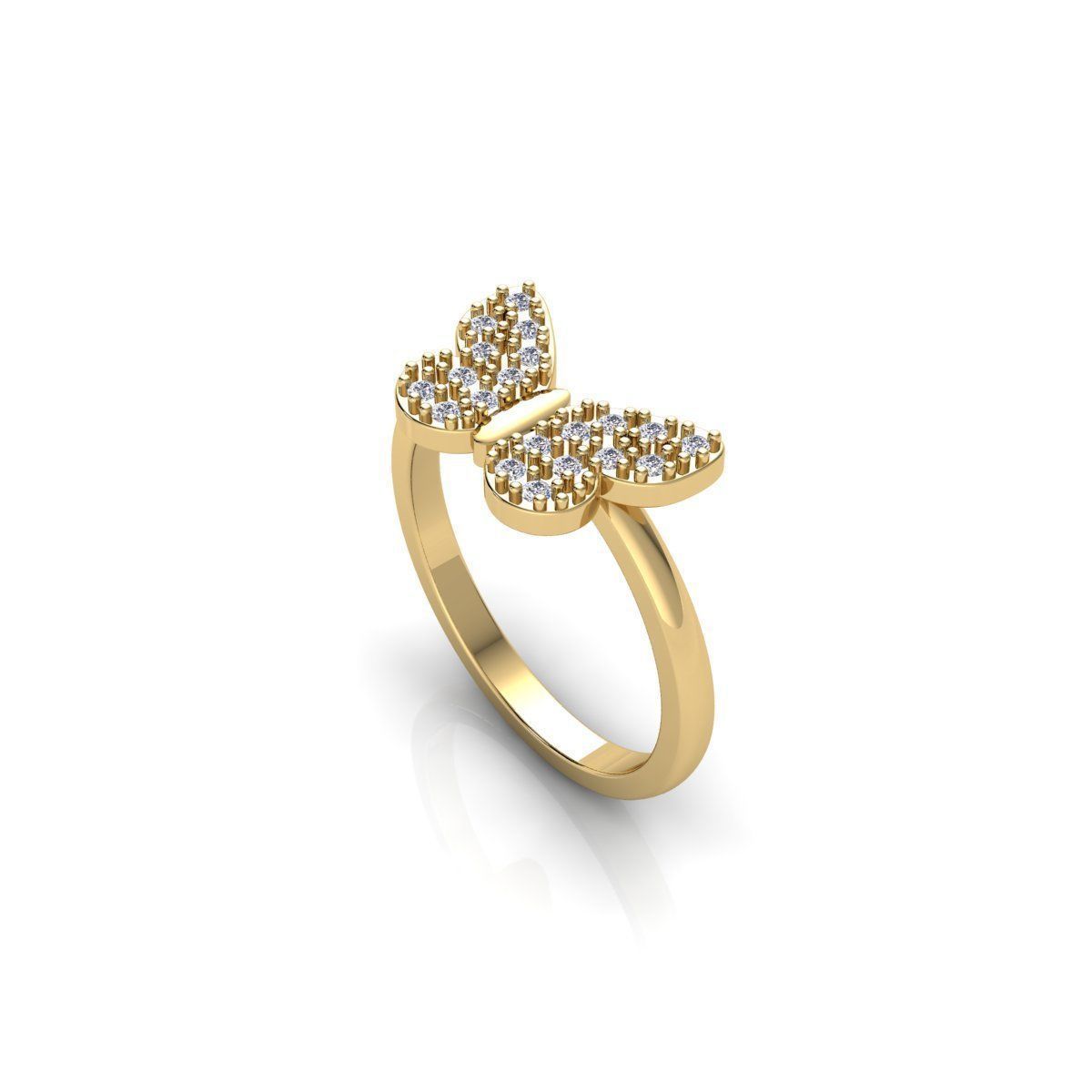 Butterfly Light Wight Ring 3d Model and Render  3D print model_6