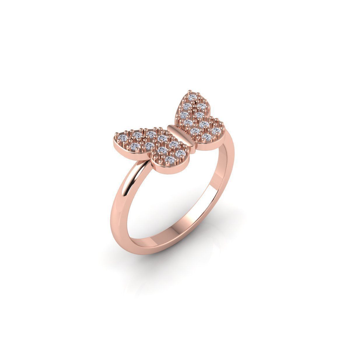 Butterfly Light Wight Ring 3d Model and Render  3D print model_4