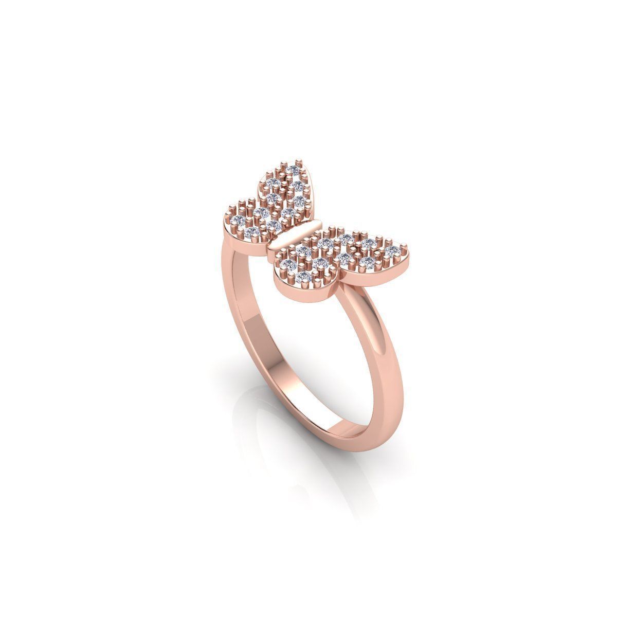 Butterfly Light Wight Ring 3d Model and Render  3D print model_7