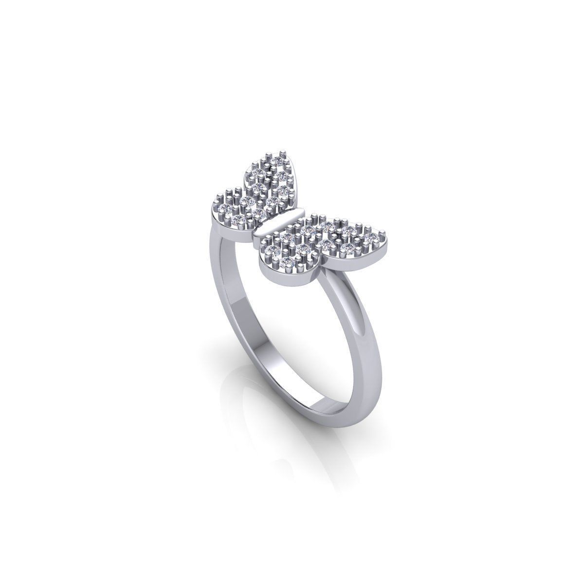 Butterfly Light Wight Ring 3d Model and Render  3D print model_8