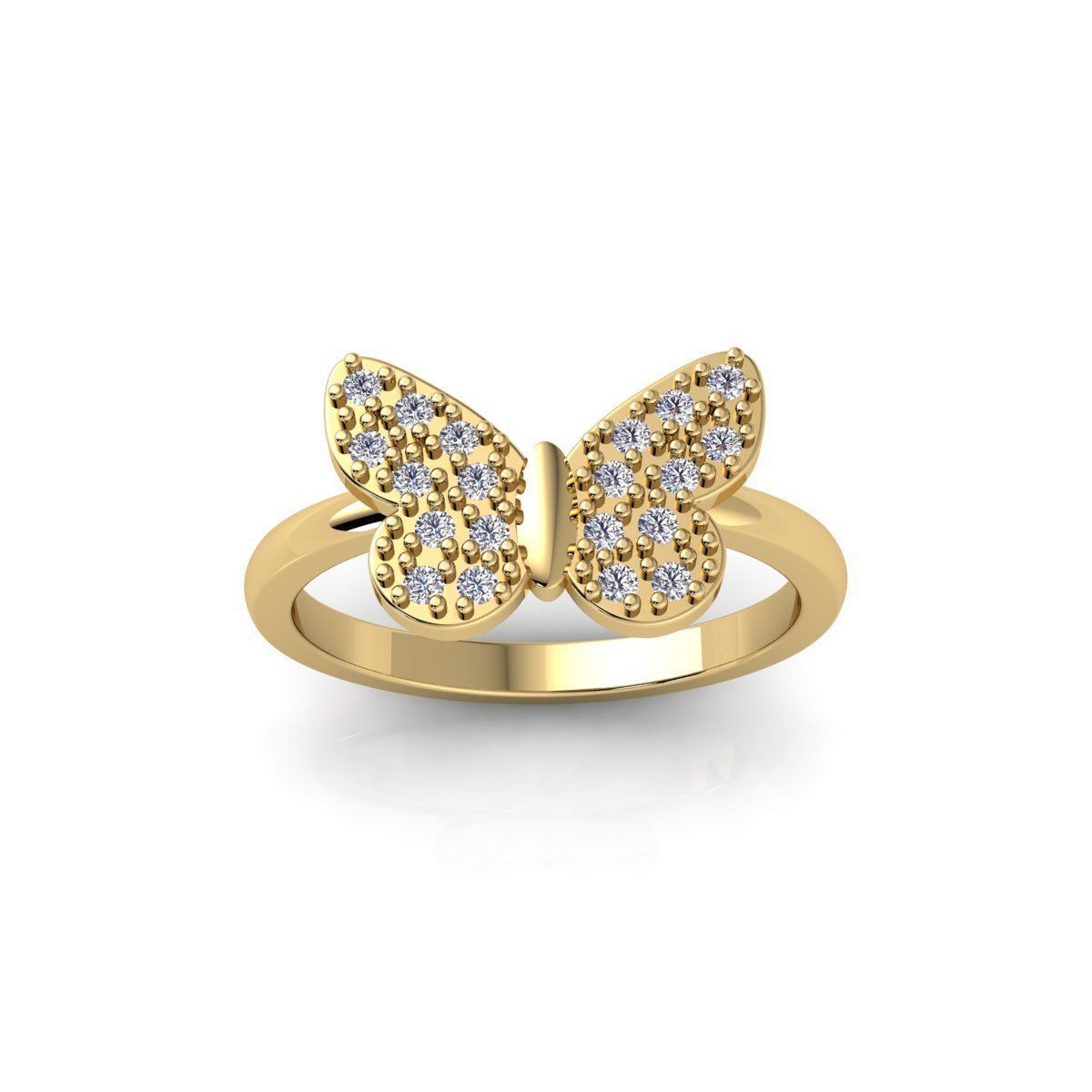 Butterfly Light Wight Ring 3d Model and Render  3D print model_1