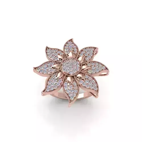 Sun Flower Ring 3d Model and Render 