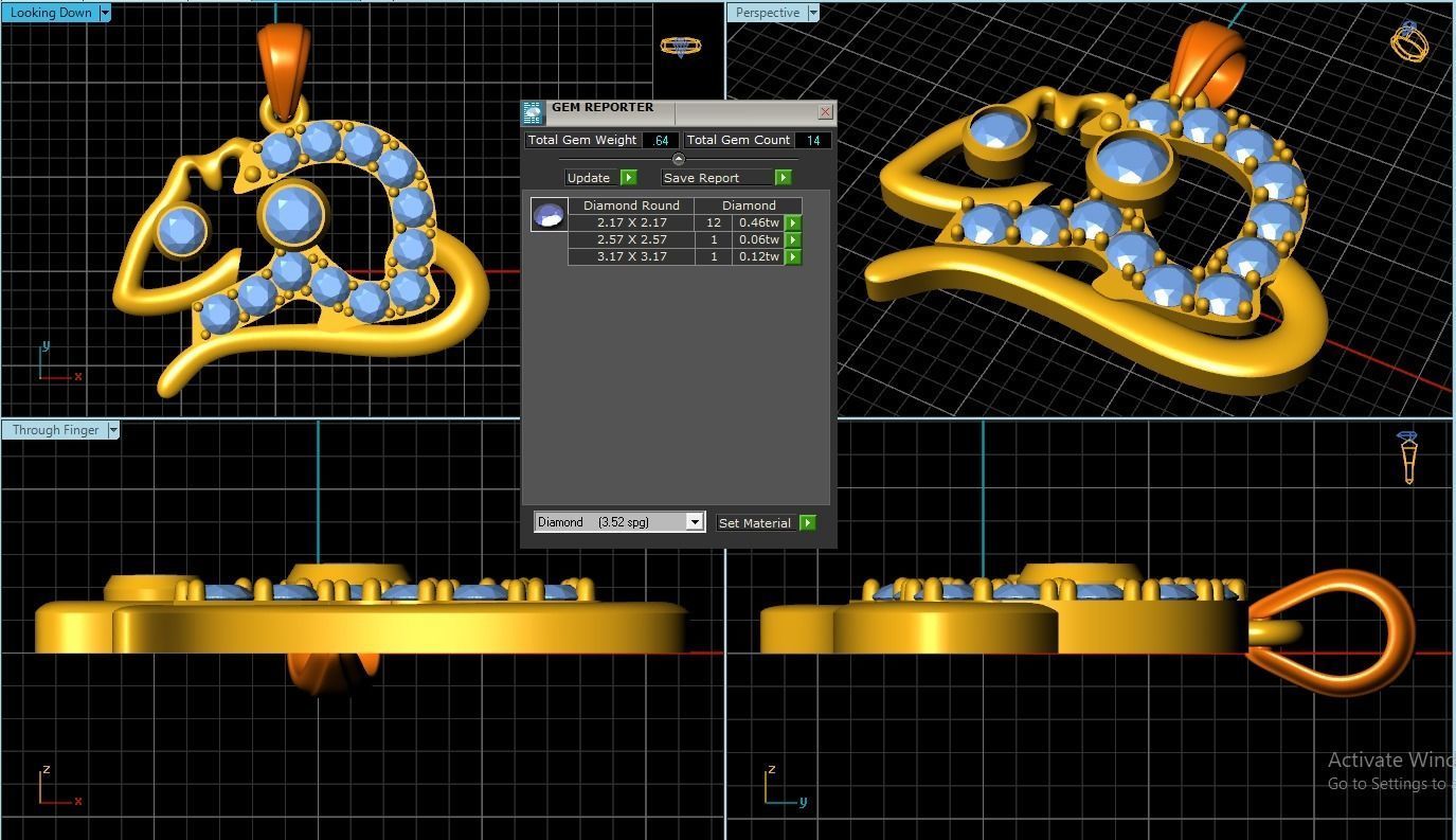 Mouse Pendant 3D print model_1