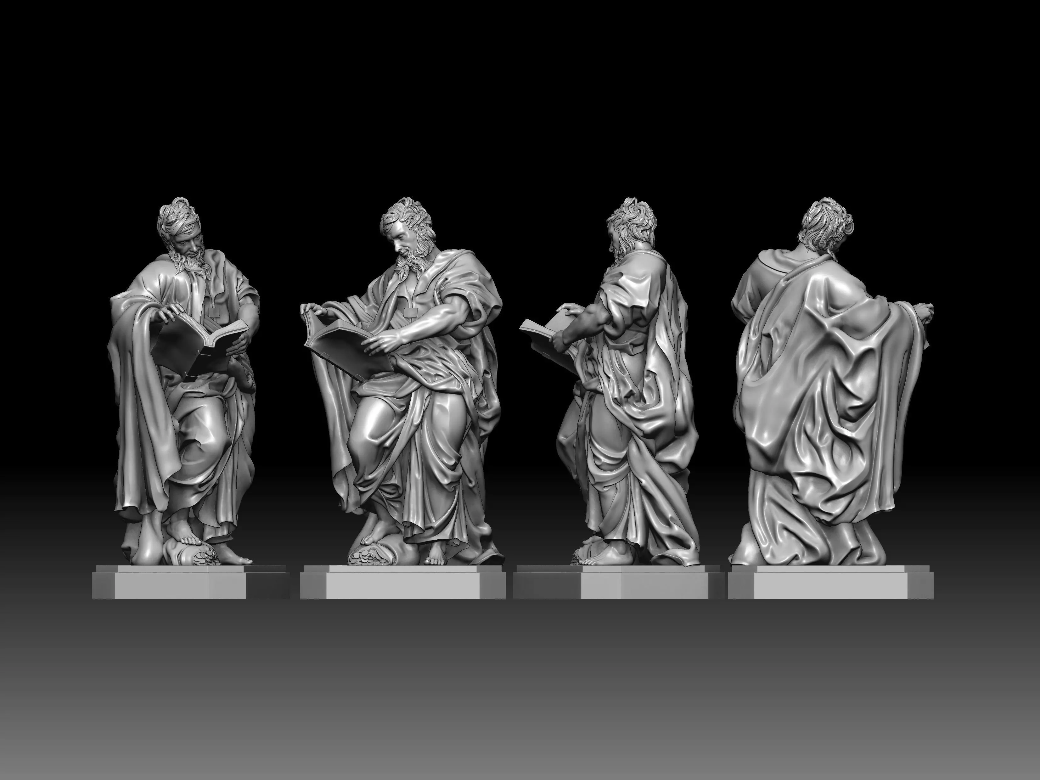 3D embroidered saint statue model 3D print model