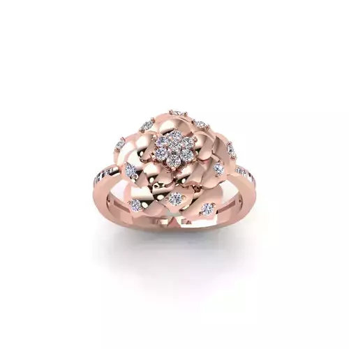 Rose Diamond Ring 3d Model and Render 