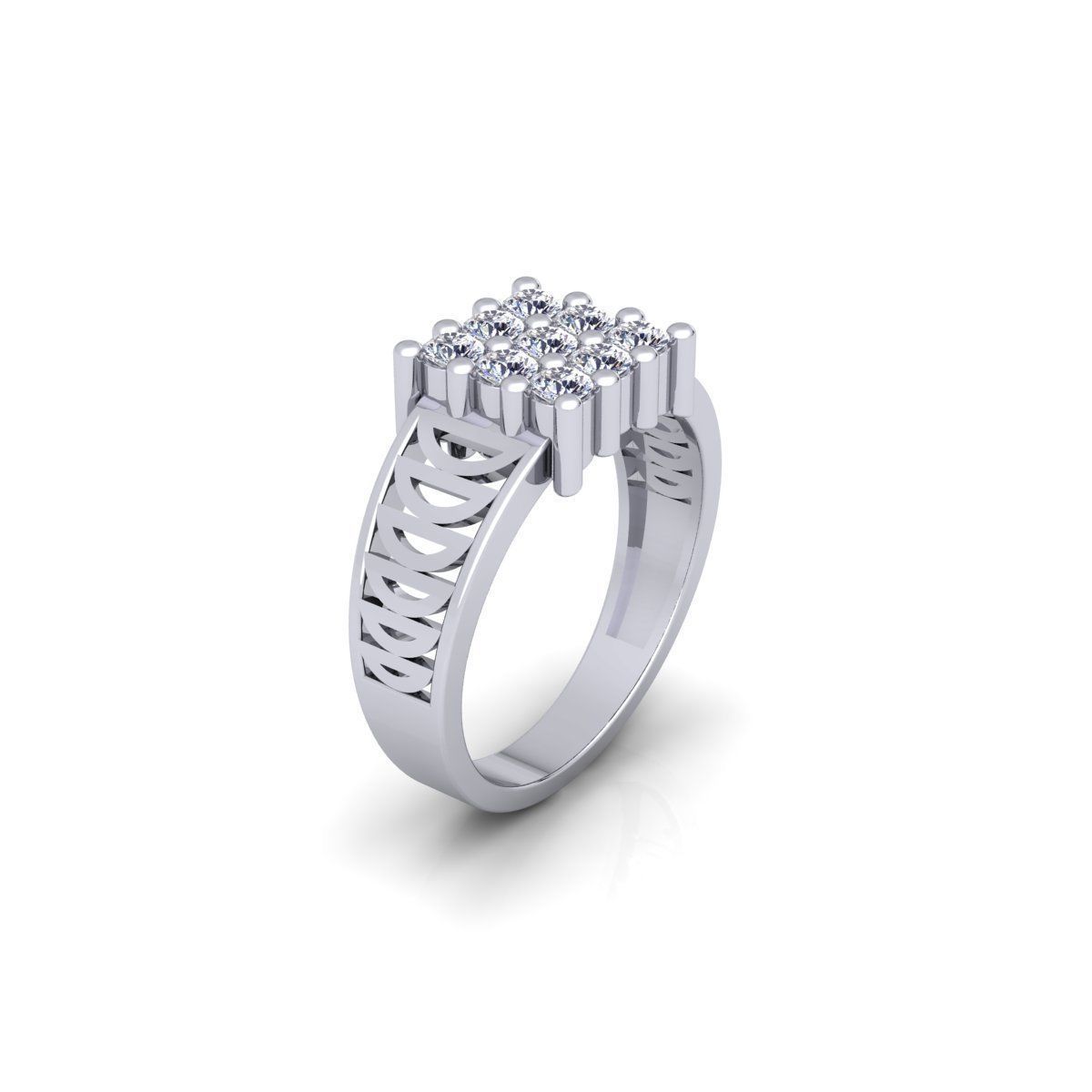 Mens Diamond Ring 9 3d Model and Render 3D print model_5