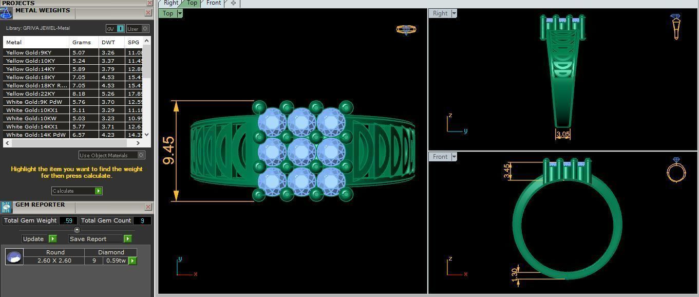 Mens Diamond Ring 9 3d Model and Render 3D print model_9
