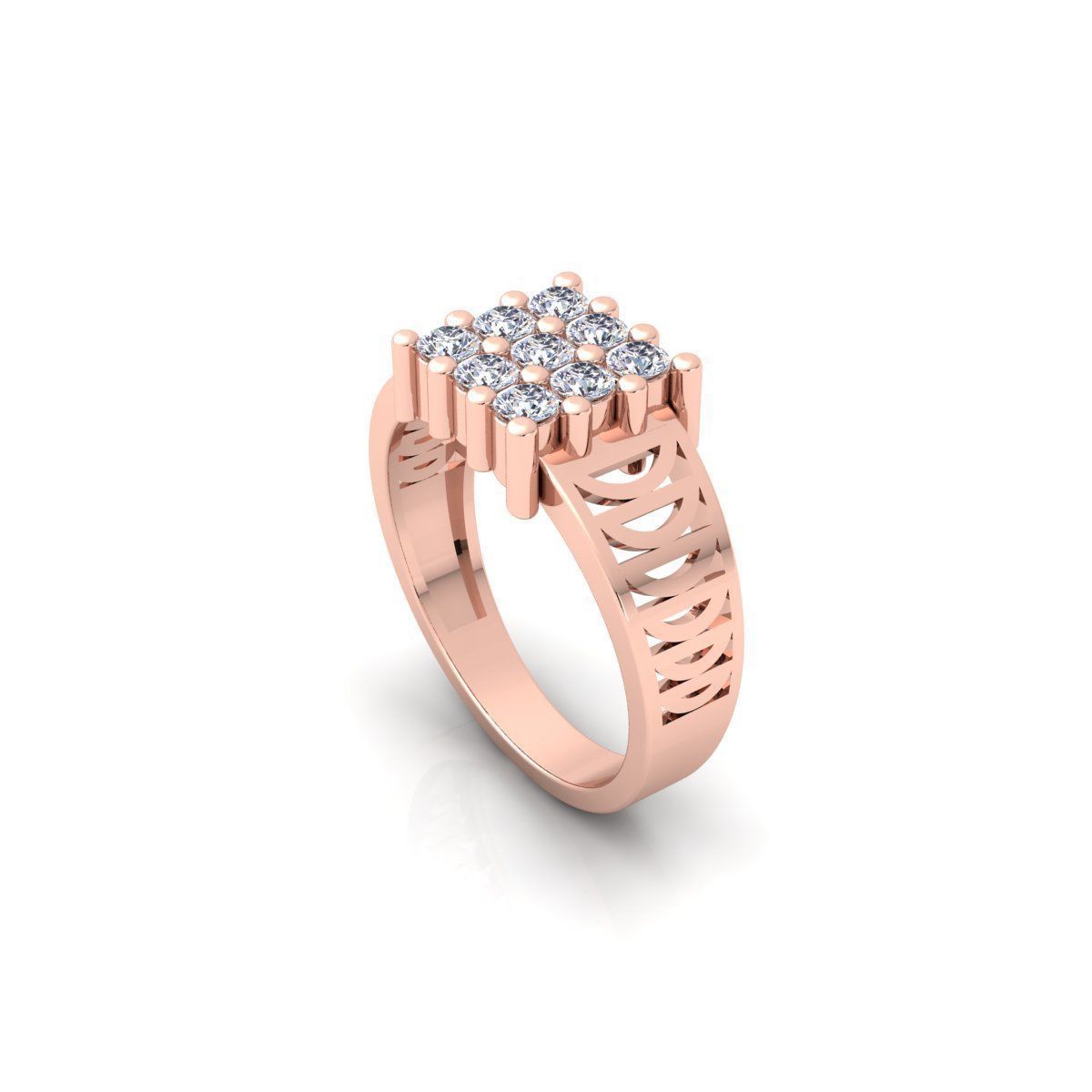 Mens Diamond Ring 9 3d Model and Render 3D print model_7
