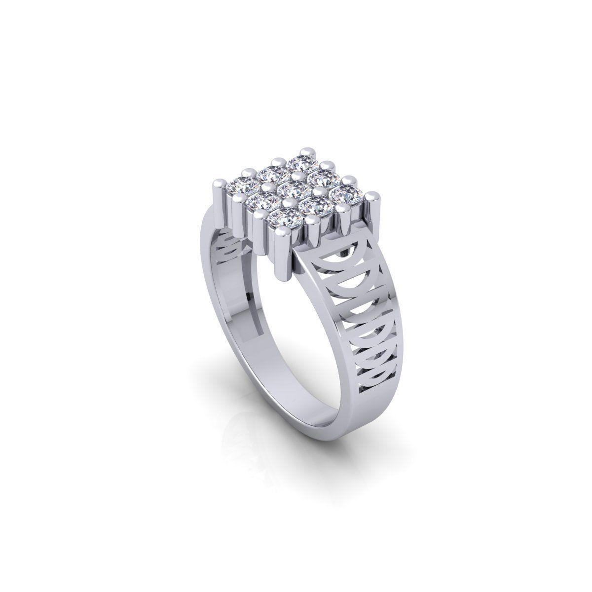 Mens Diamond Ring 9 3d Model and Render 3D print model_8
