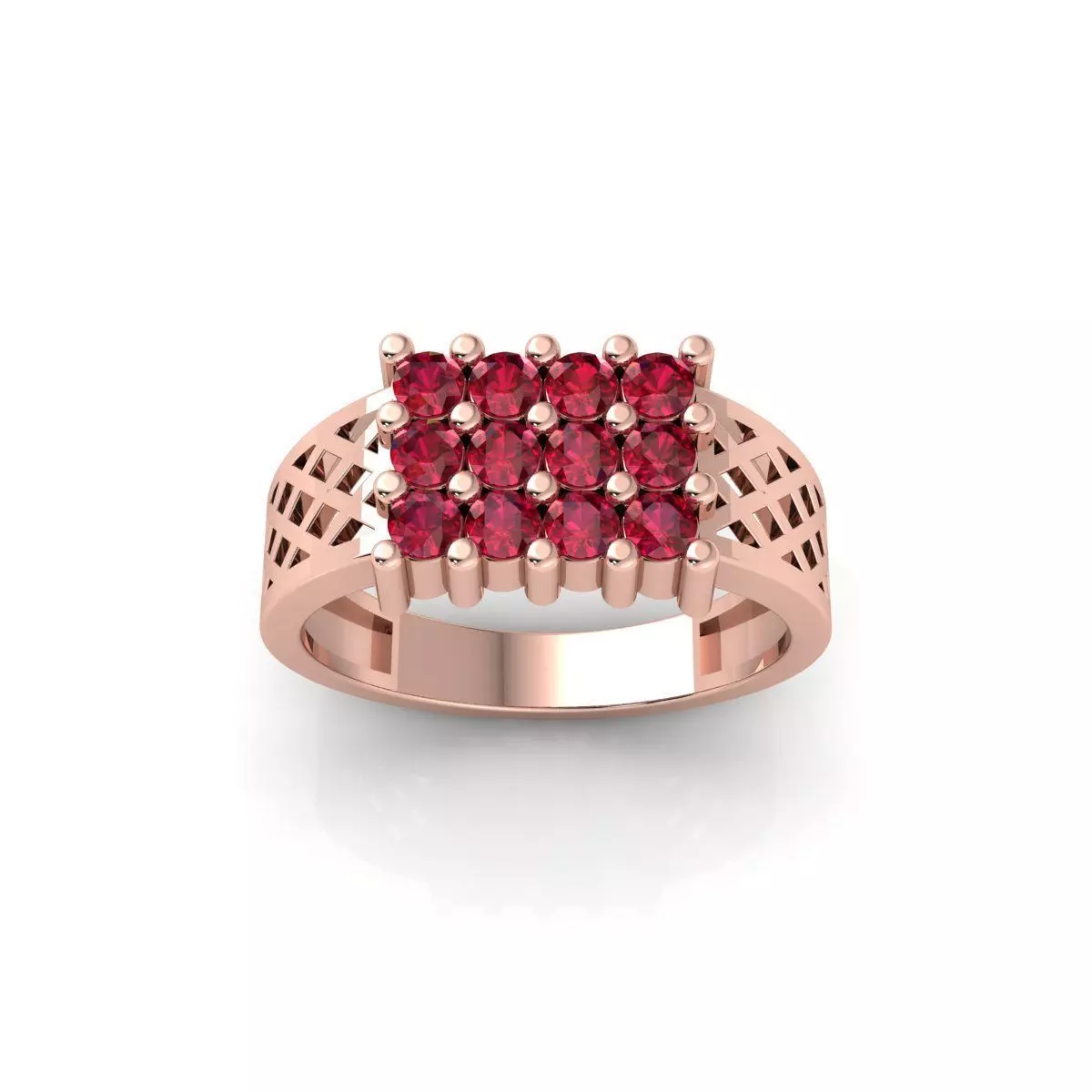 Mens Diamond Ring 8 3d model and Render 3D print model_0