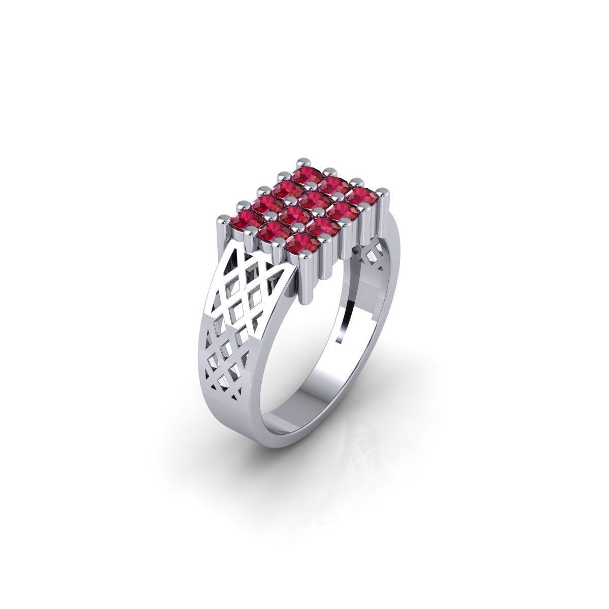 Mens Diamond Ring 8 3d model and Render 3D print model_5