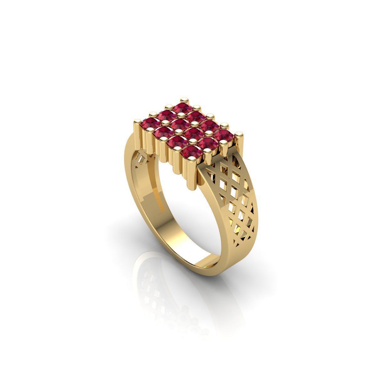 Mens Diamond Ring 8 3d model and Render 3D print model_6