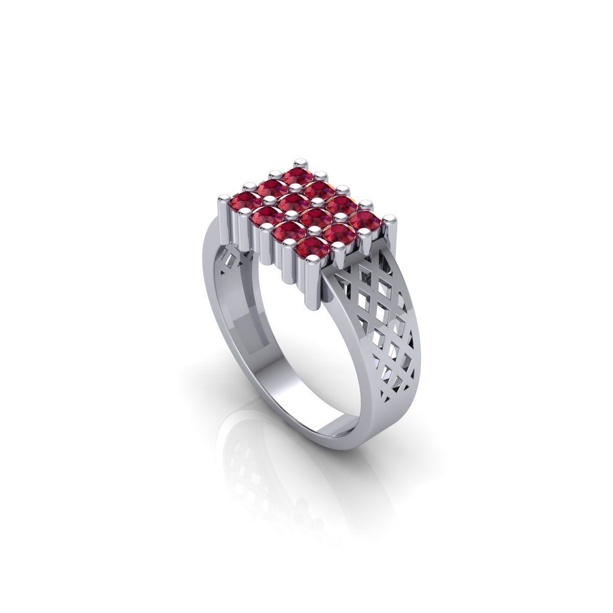 Mens Diamond Ring 8 3d model and Render 3D print model_8