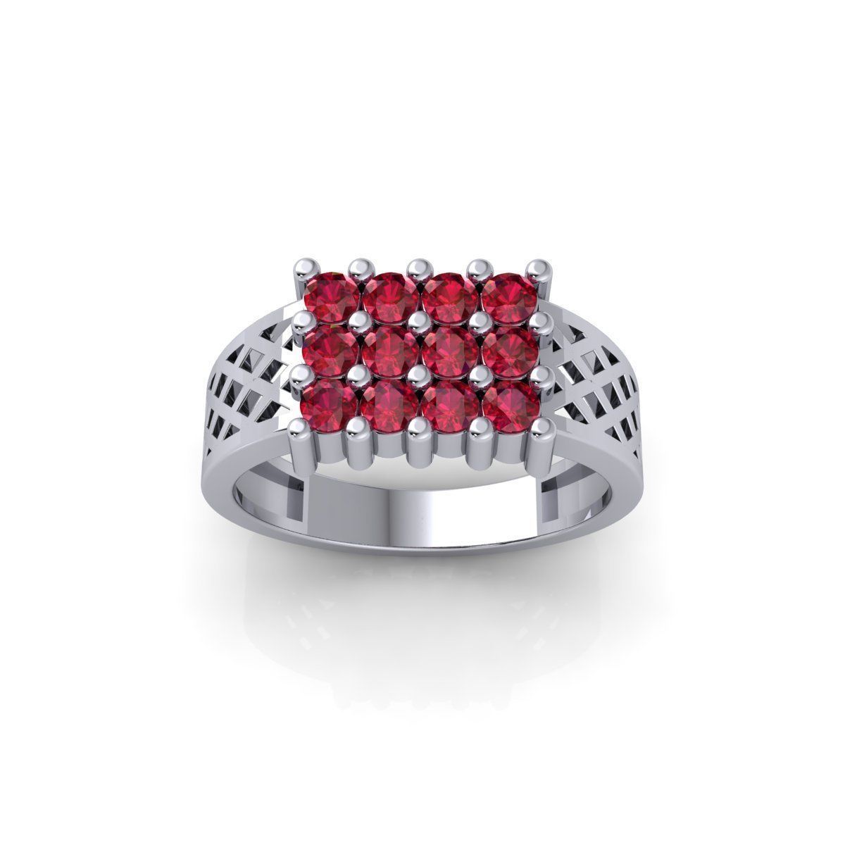 Mens Diamond Ring 8 3d model and Render 3D print model_2