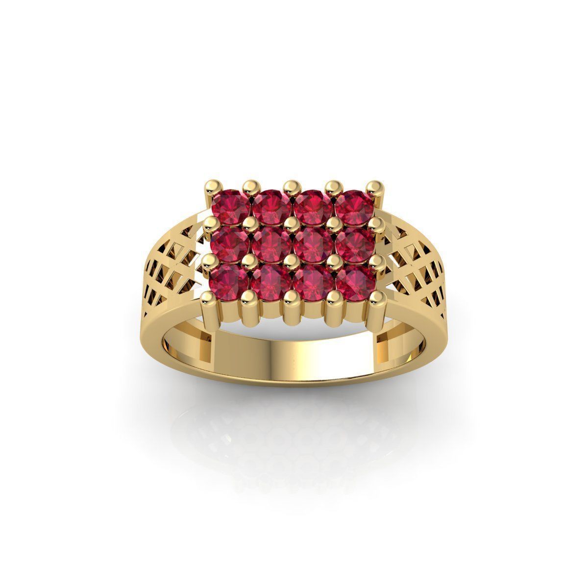 Mens Diamond Ring 8 3d model and Render 3D print model_1