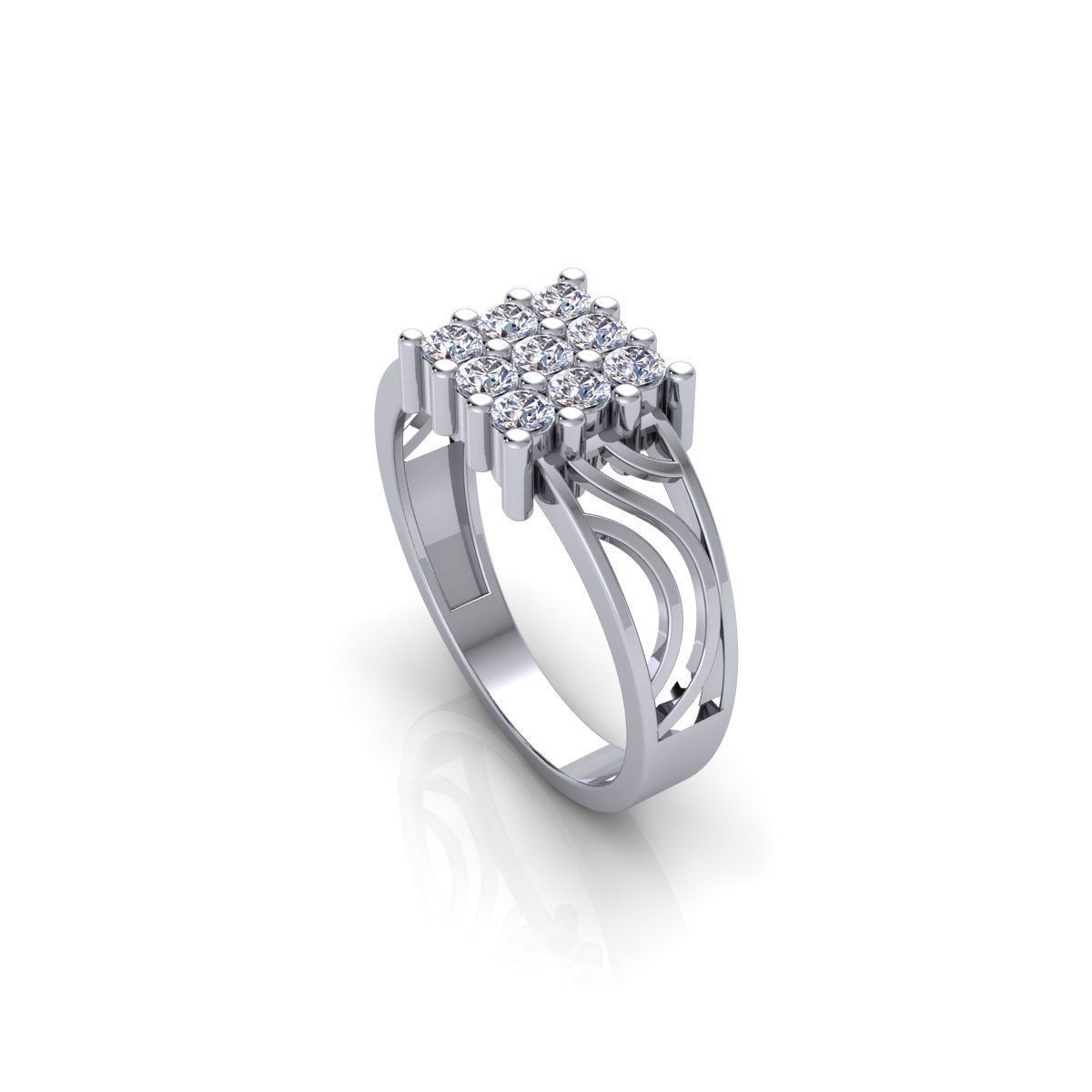 Mens Diamond Ring 3 3d Model and Render 3D print model_25