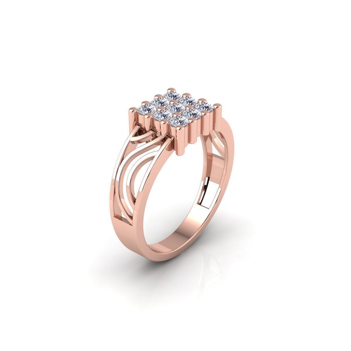 Mens Diamond Ring 3 3d Model and Render 3D print model_12