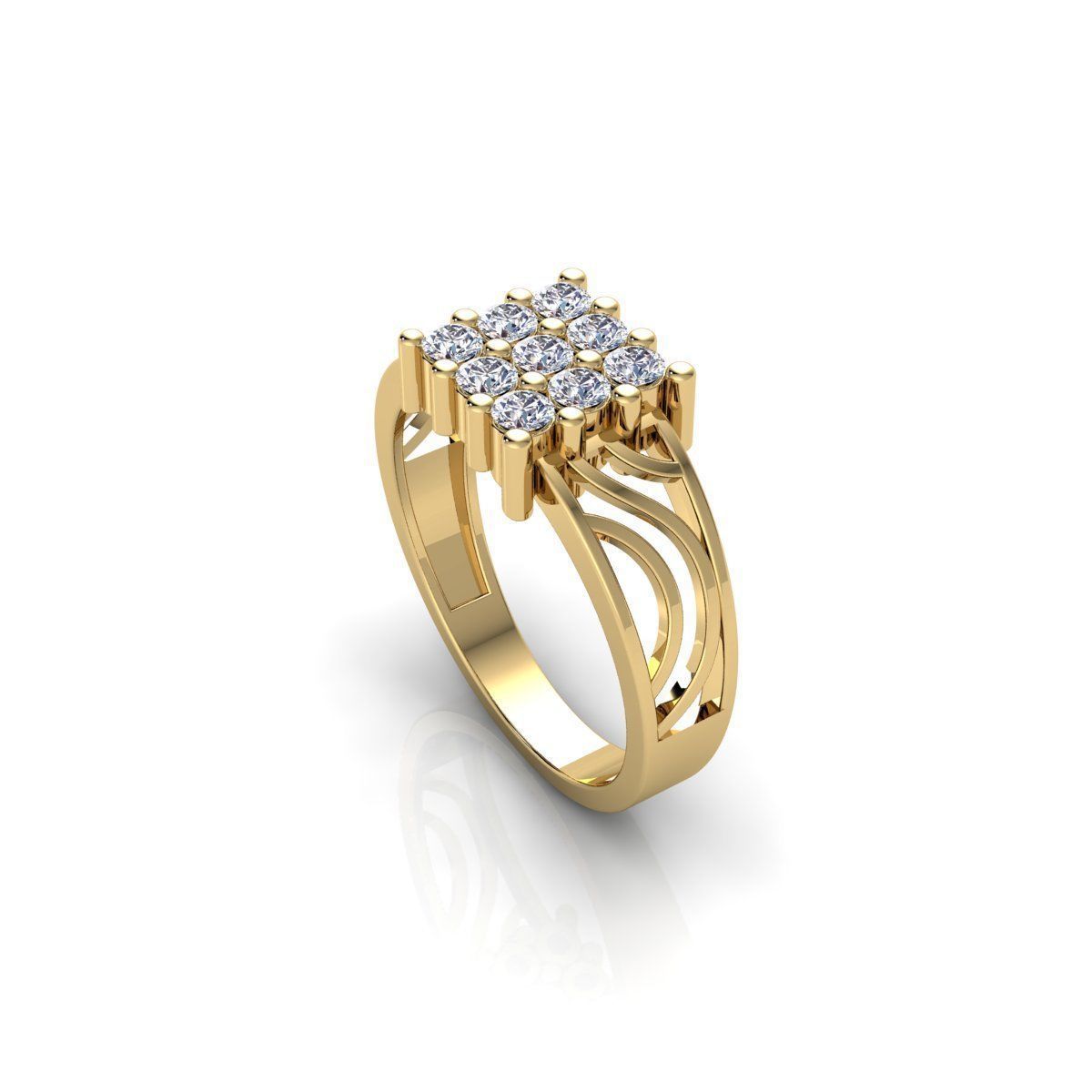 Mens Diamond Ring 3 3d Model and Render 3D print model_18