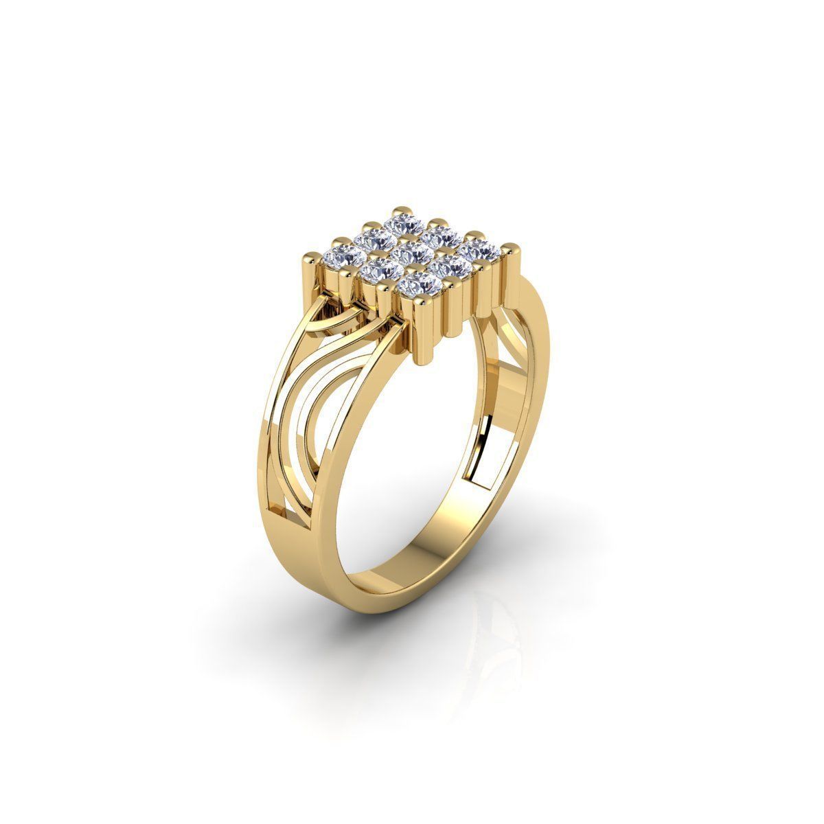 Mens Diamond Ring 3 3d Model and Render 3D print model_9