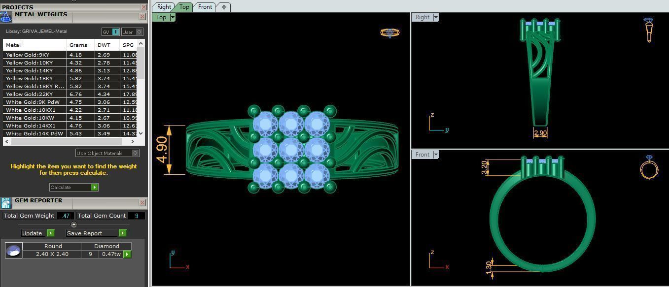 Mens Diamond Ring 3 3d Model and Render 3D print model_22