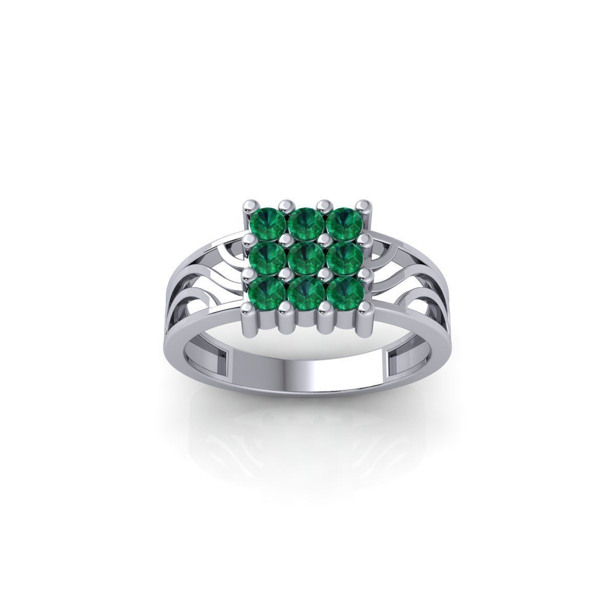 Mens Diamond Ring 3 3d Model and Render 3D print model_7