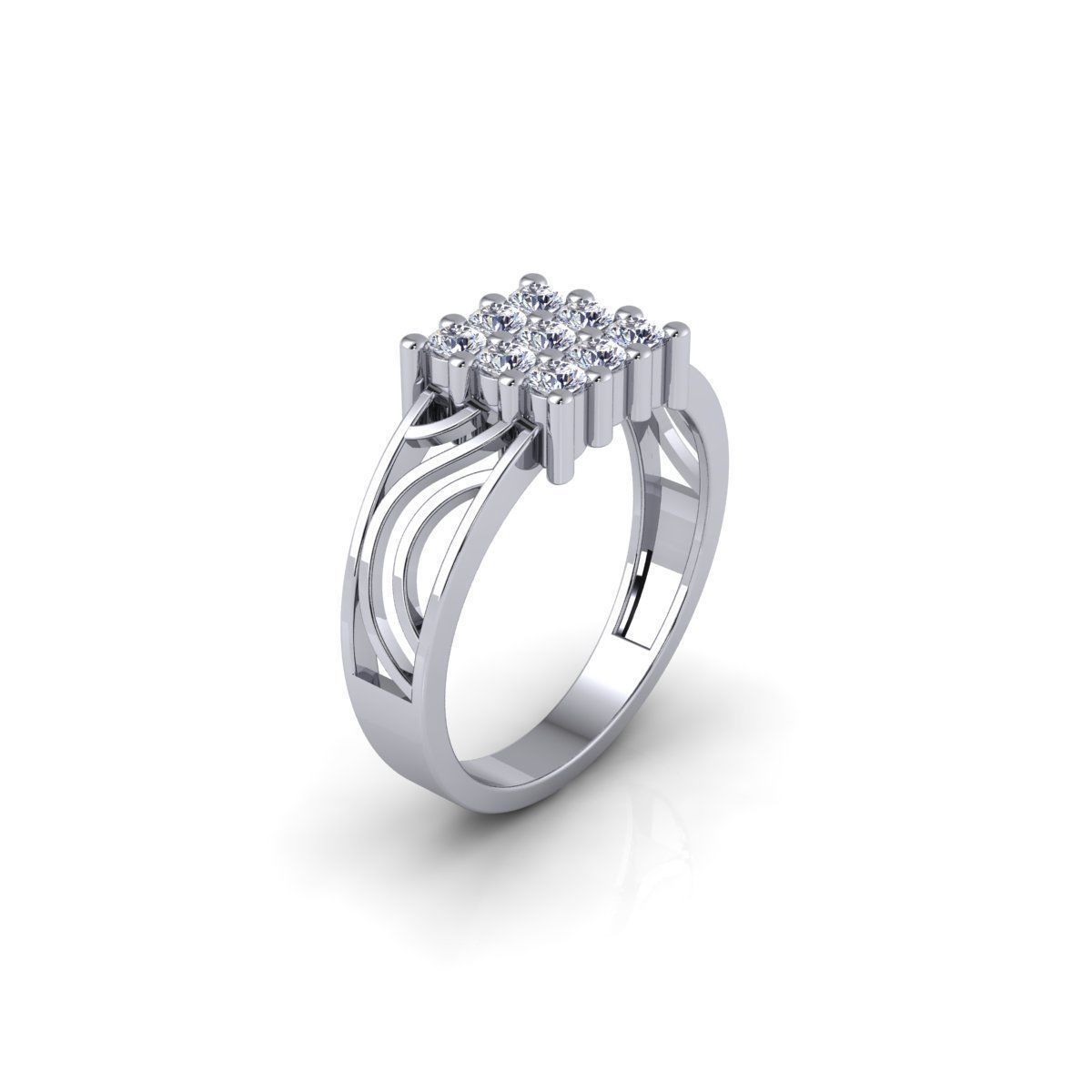 Mens Diamond Ring 3 3d Model and Render 3D print model_15