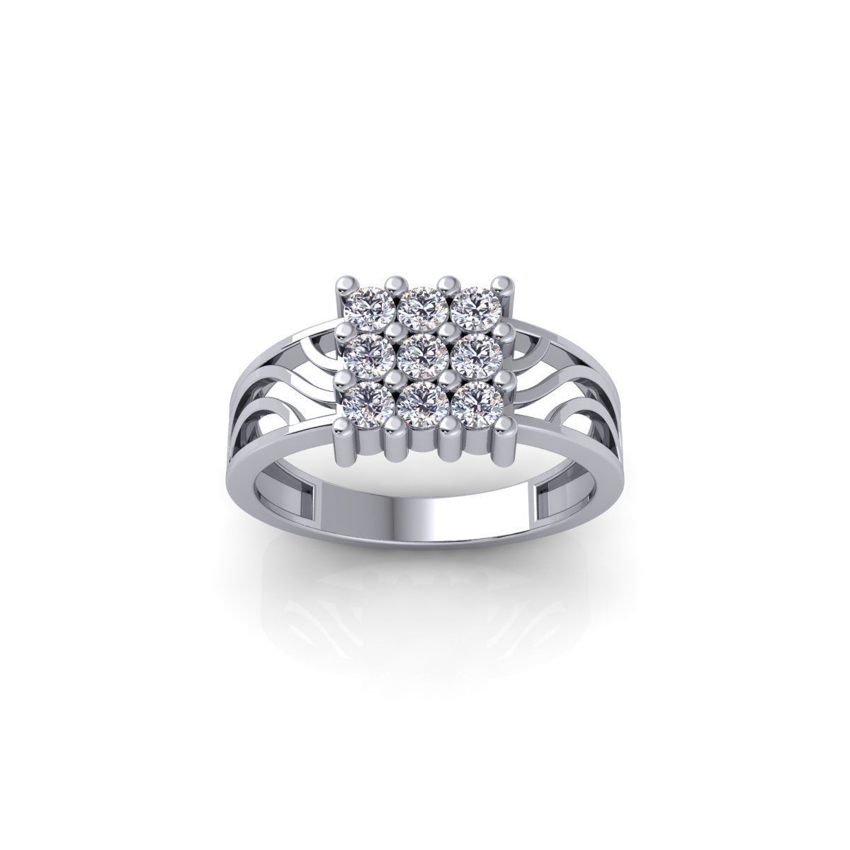 Mens Diamond Ring 3 3d Model and Render 3D print model_6