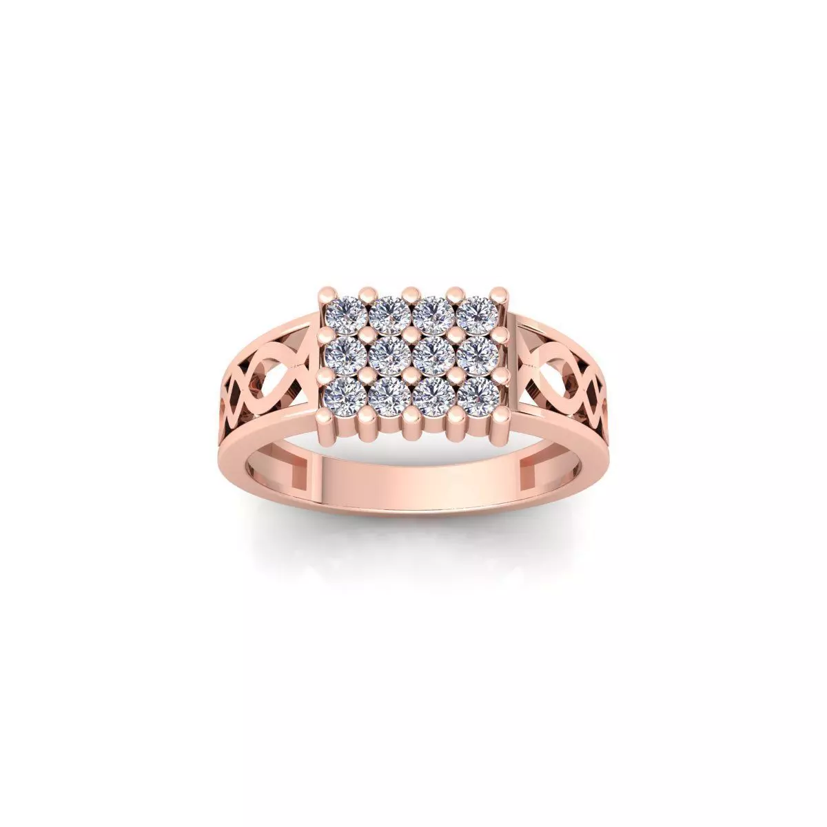 Mens Diamond Ring 3d Model and Render 3D print model_0