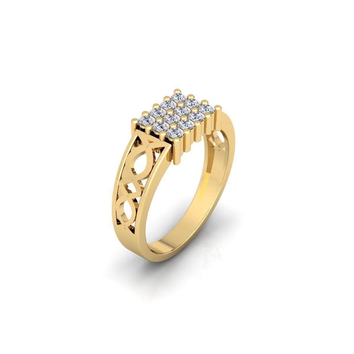 Mens Diamond Ring 3d Model and Render 3D print model_3