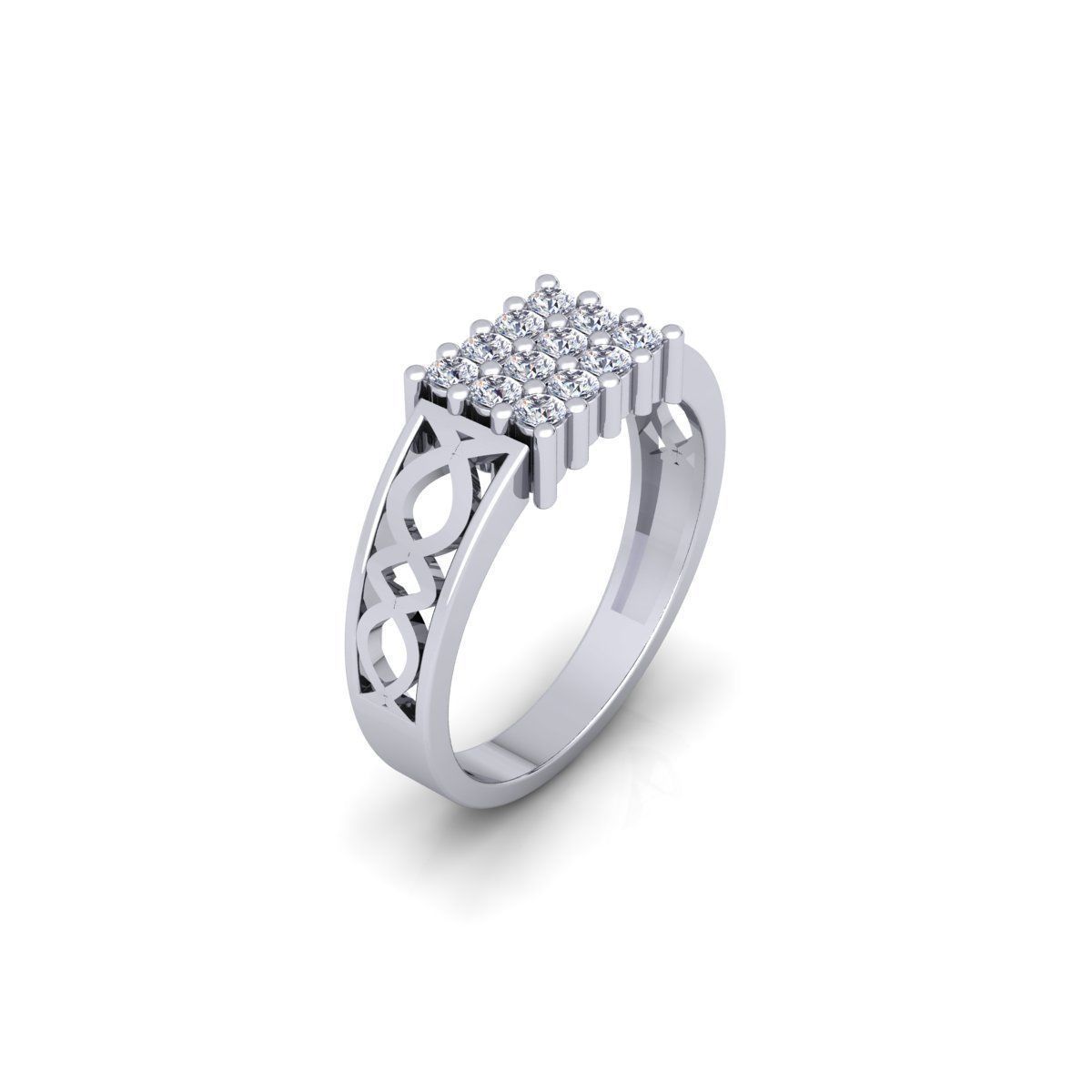 Mens Diamond Ring 3d Model and Render 3D print model_5