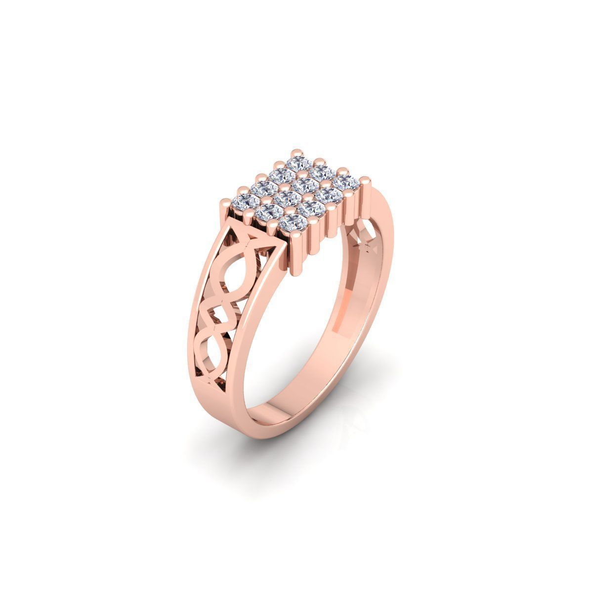Mens Diamond Ring 3d Model and Render 3D print model_4