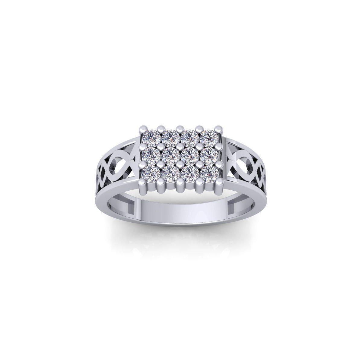 Mens Diamond Ring 3d Model and Render 3D print model_2