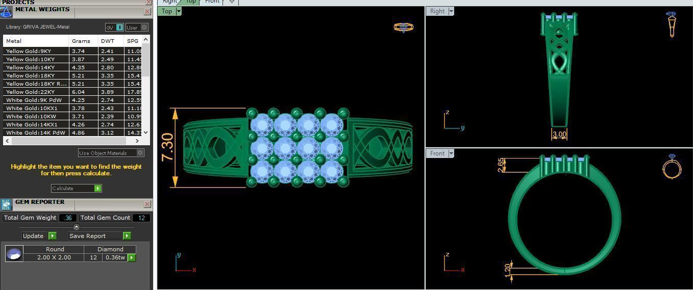 Mens Diamond Ring 3d Model and Render 3D print model_9