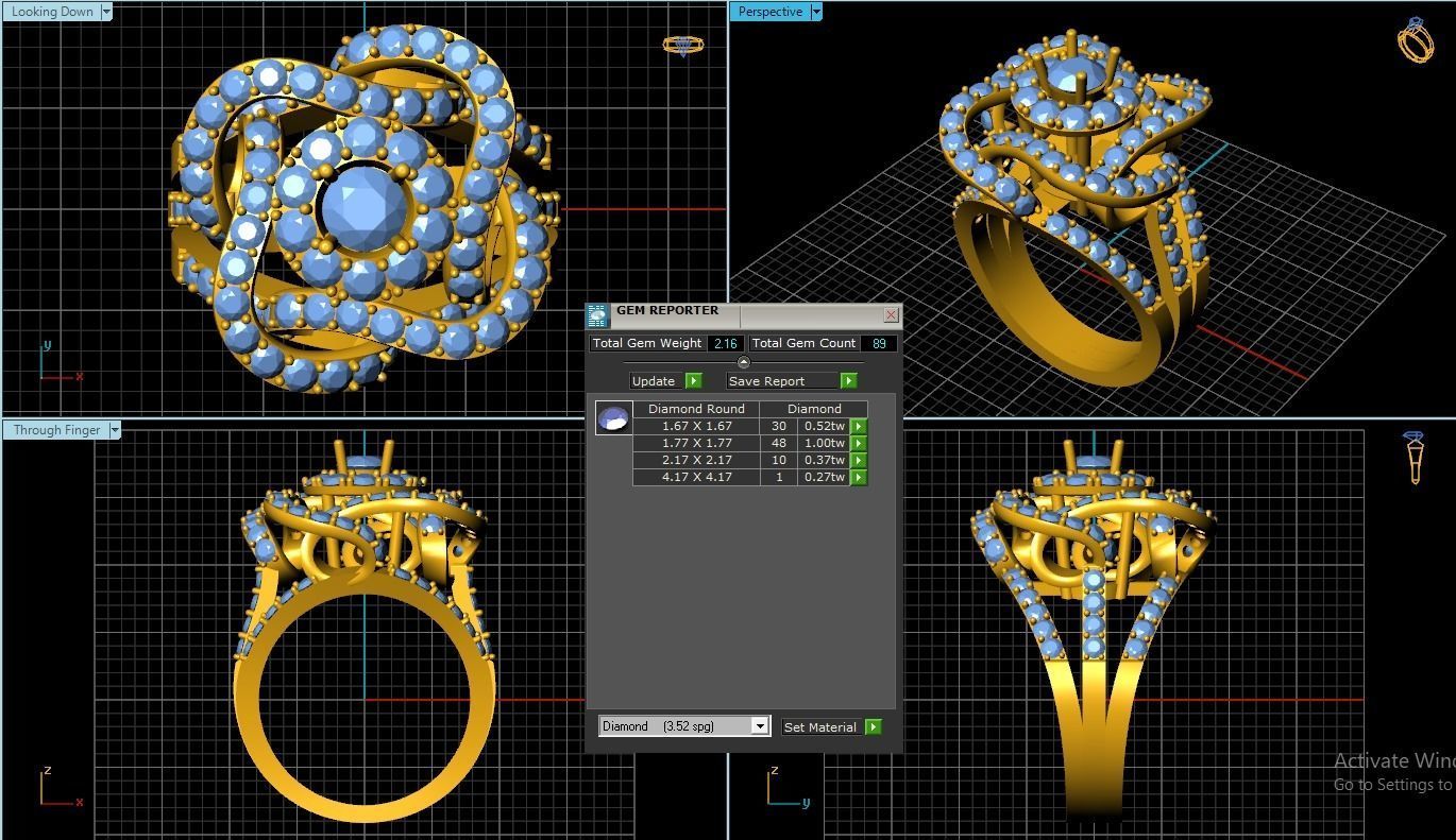 Diamond Ring 3D print model_1
