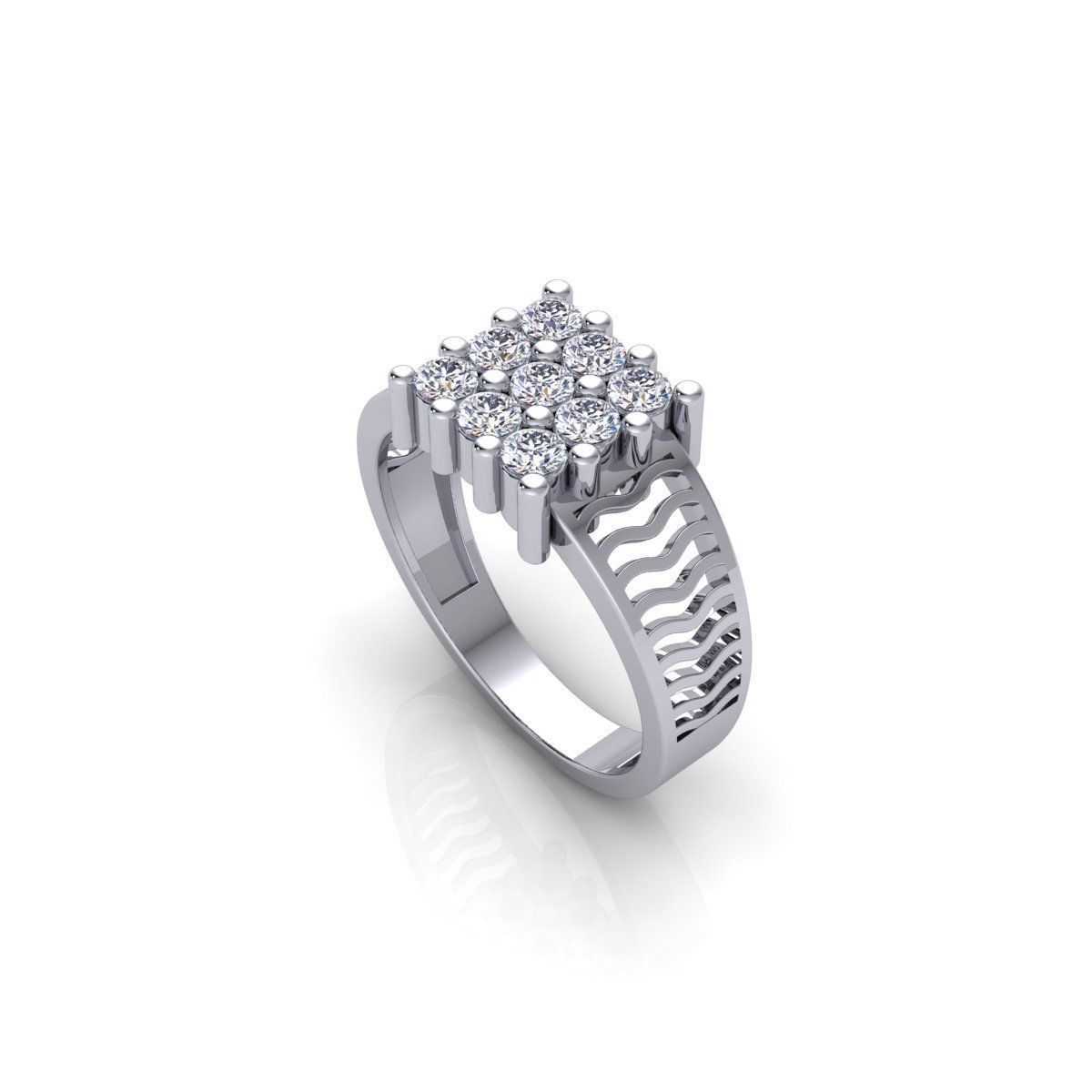 Mens Diamond Ring 2 3d Model and Render 3D print model_8