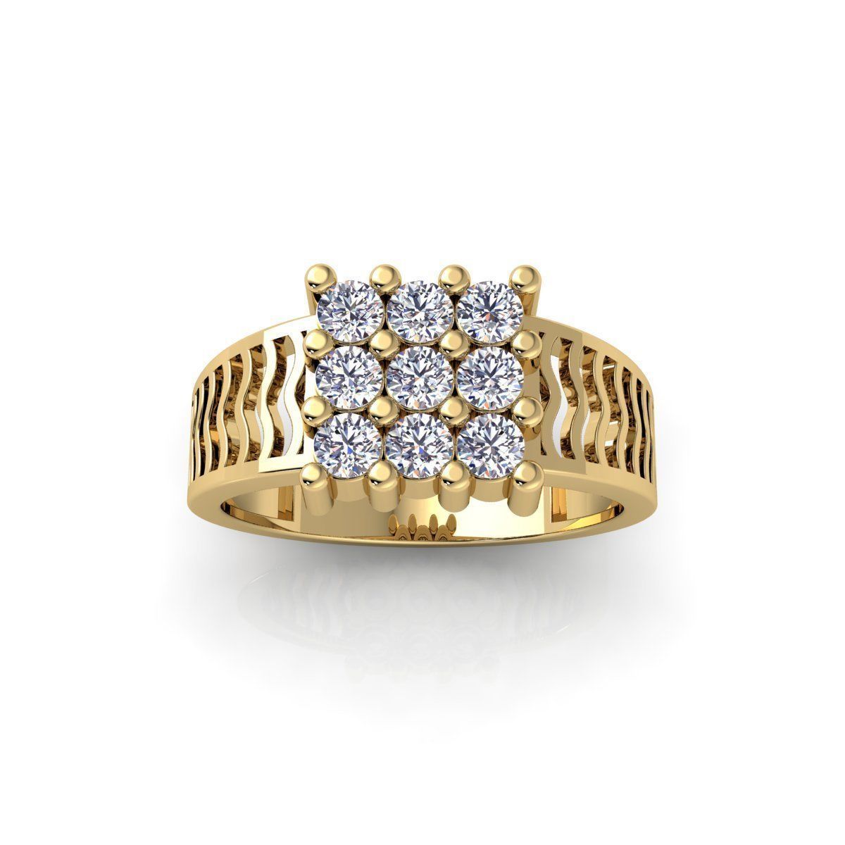 Mens Diamond Ring 2 3d Model and Render 3D print model_1