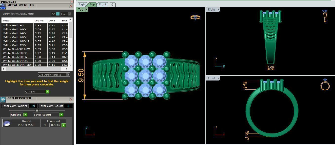 Mens Diamond Ring 2 3d Model and Render 3D print model_9