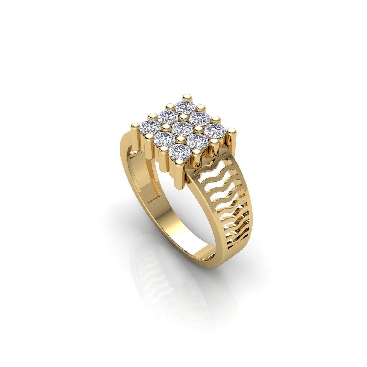 Mens Diamond Ring 2 3d Model and Render 3D print model_6