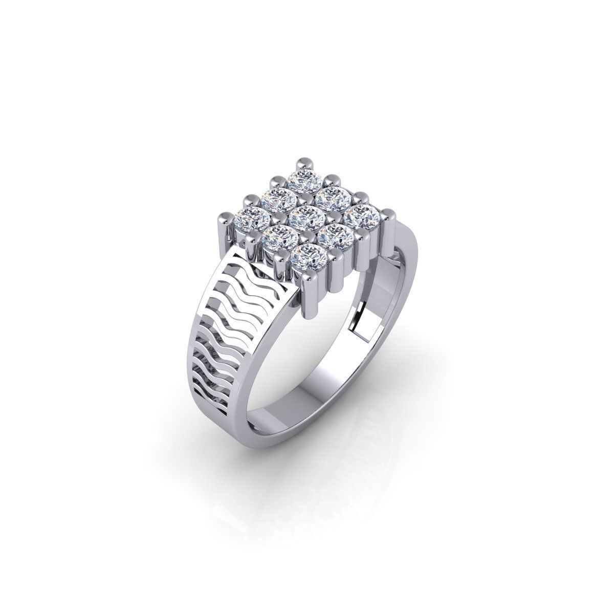 Mens Diamond Ring 2 3d Model and Render 3D print model_5