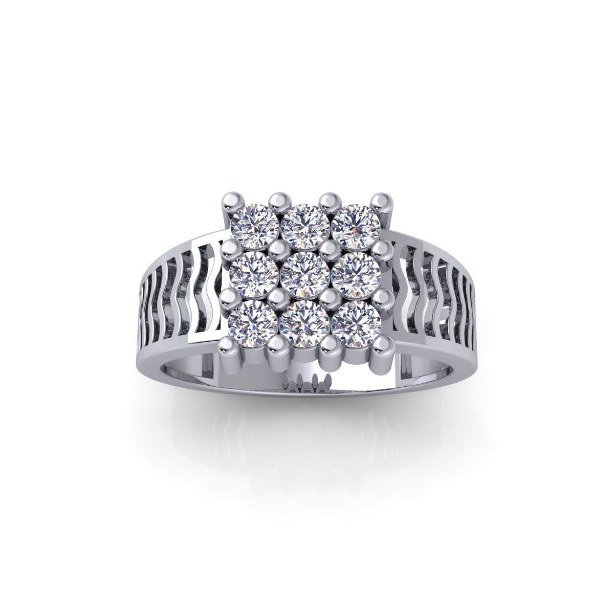 Mens Diamond Ring 2 3d Model and Render 3D print model_2