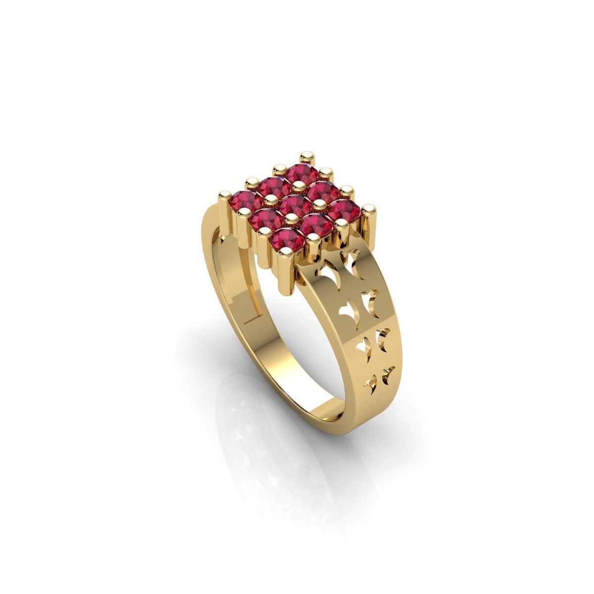 Mens Diamond Ring 3d Model and Render 3D print model_6