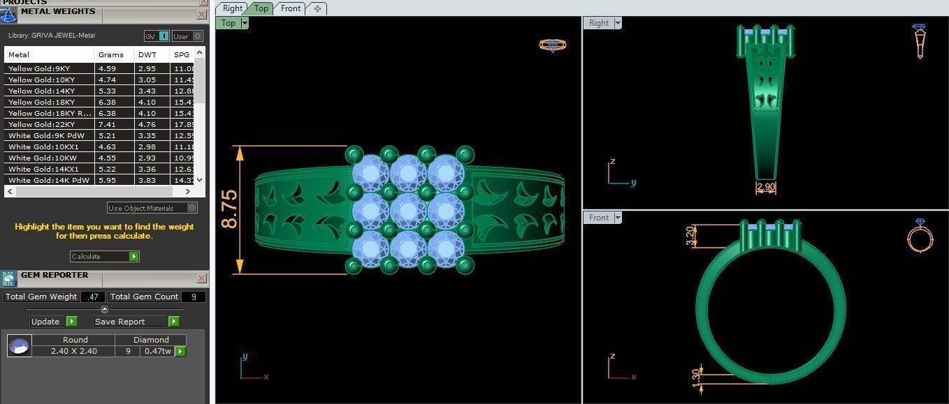 Mens Diamond Ring 3d Model and Render 3D print model_9